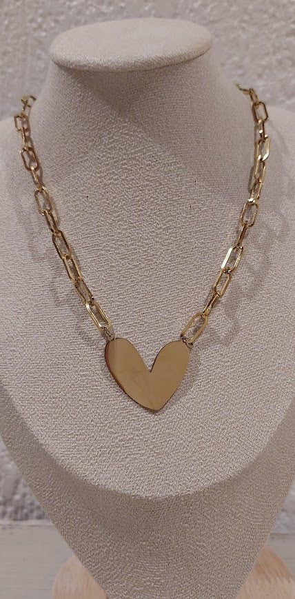 Colar Corrente Coração Dourado