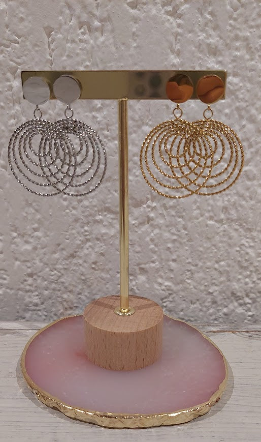 Brinco Argola Pendente em Dourado ou Prateado