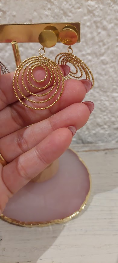 Brinco Argola Pendente em Dourado ou Prateado