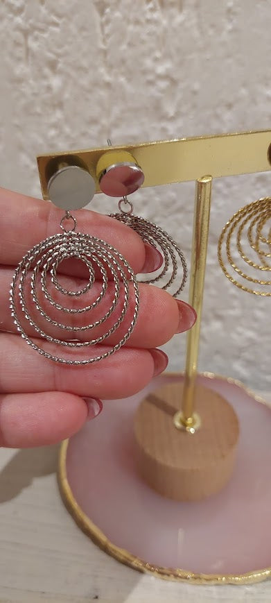 Brinco Argola Pendente em Dourado ou Prateado