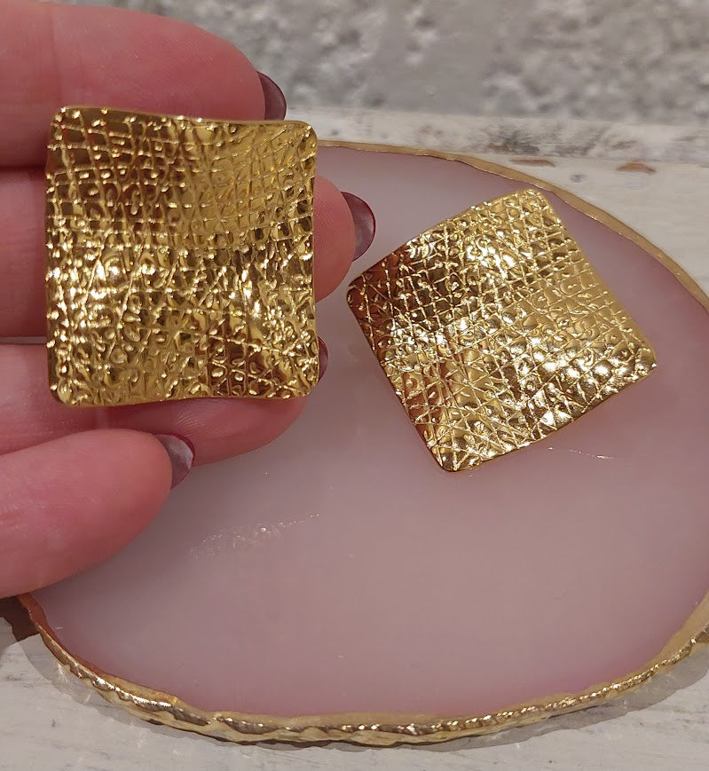 Brincos Quadrados Prateados único par