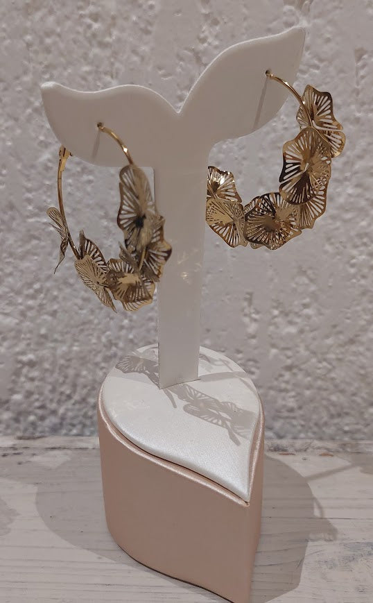 Brincos Argolas com Flores