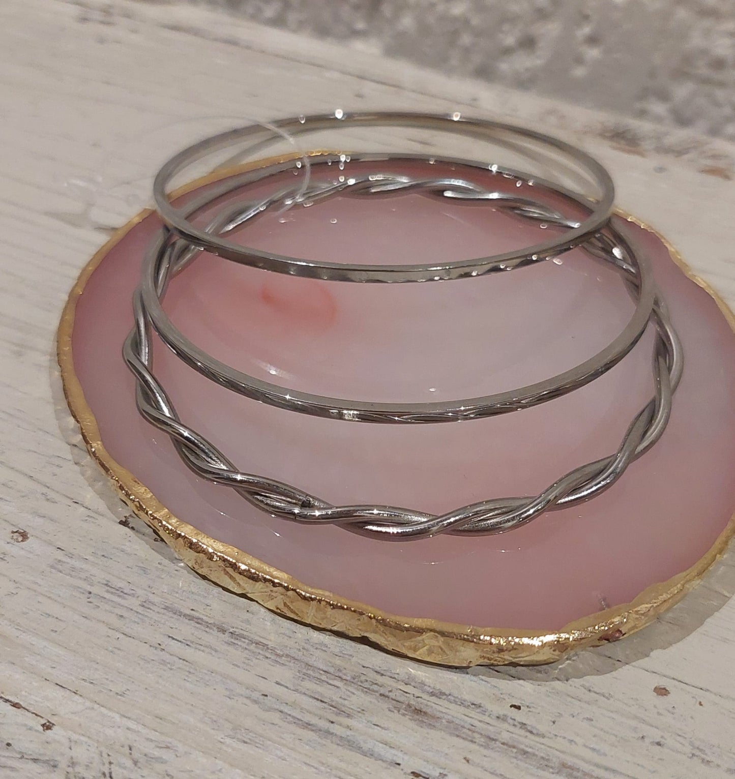 Pulseiras 3 Escravas Prateadas