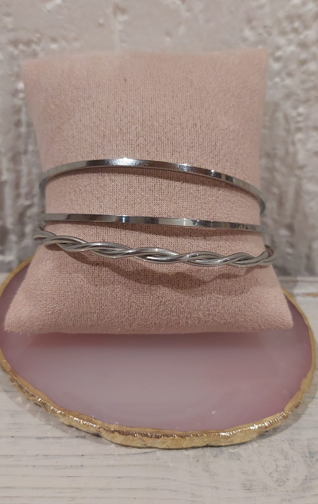 Pulseiras 3 Escravas Prateadas